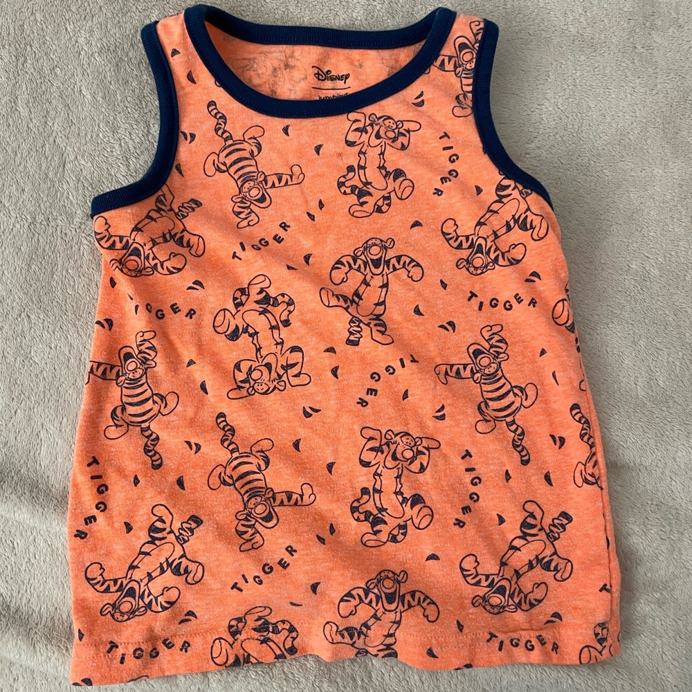 Disneys/Jumping Beans WinnieThePooh Graphic Orange And Navy Blue Tigger Tank Top